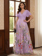 Therese June Mauve front view mother of the bride dress