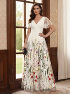 Therese June Ivory back view mother of the bride dress