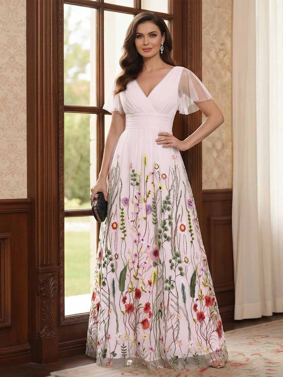 Therese June Pearl Pink back view mother of the bride dress