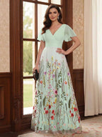 Therese June Sage Green back view mother of the bride dress
