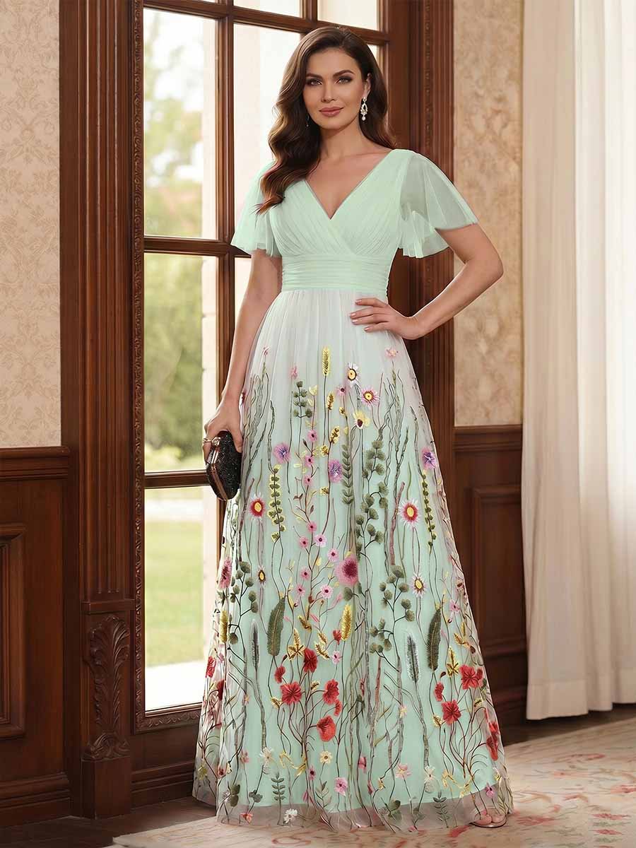 Therese June Sage Green back view mother of the bride dress
