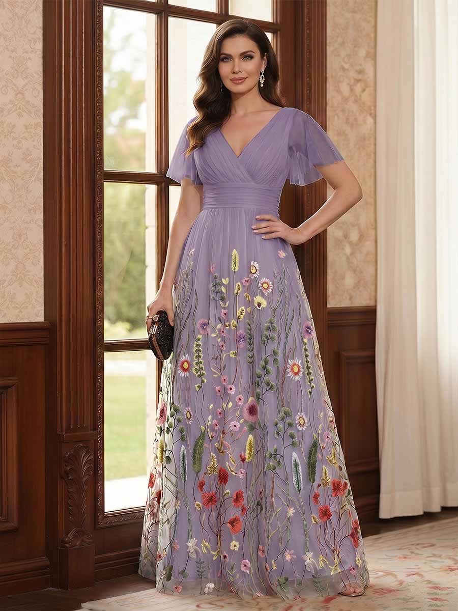 Therese June Wisteria back view mother of the bride dress