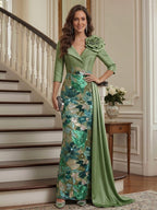 Hazel Mae Sage Green front view mother of the bride dress