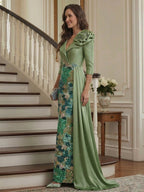 Hazel Mae Sage Green side view mother of the bride dress