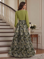 Isabel Rose Olive Green back view mother of the bride dress