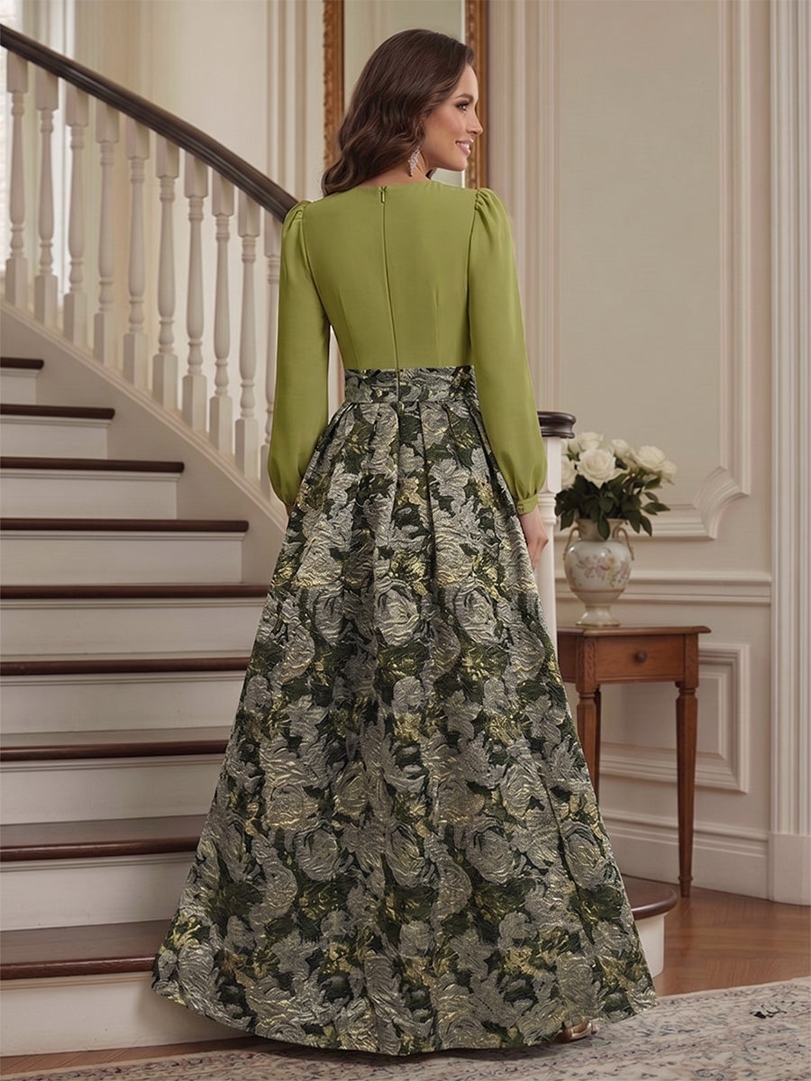 Isabel Rose Olive Green back view mother of the bride dress