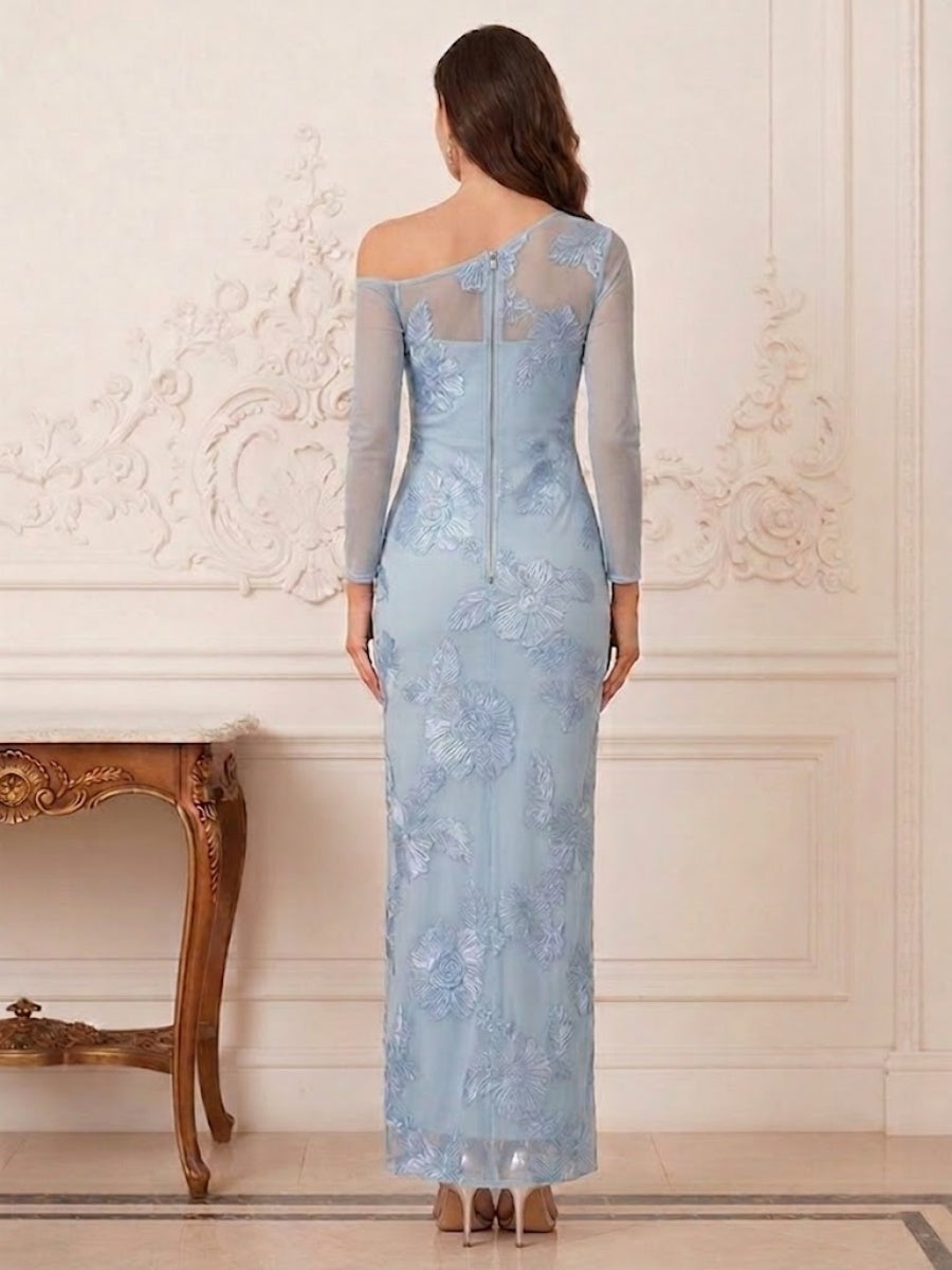 Miranda Mae Sky Blue back view mother of the bride dress