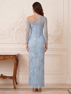 Miranda Mae Sky Blue back view mother of the bride dress