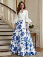 Orla Claire Royal Blue front view mother of the bride dress