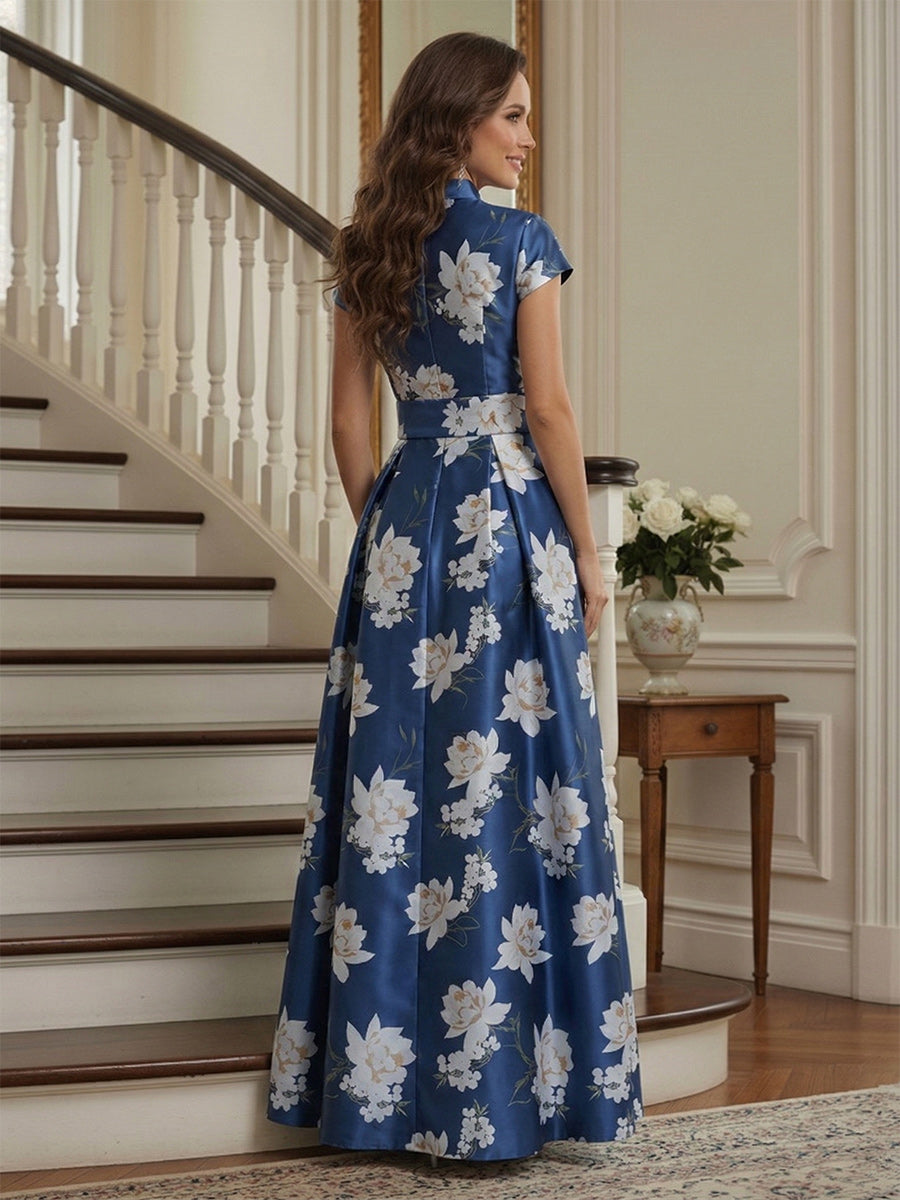 Kiara Mae Navy Blue back view mother of the bride dress
