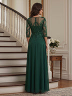 Sienna June Emerald back view mother of the bride dress