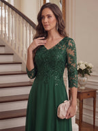 Sienna June Emerald side view mother of the bride dress