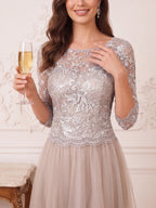 Yasmin June Blush side view mother of the bride dress