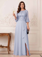 Maristella Faye Lavender front view mother of the bride dress