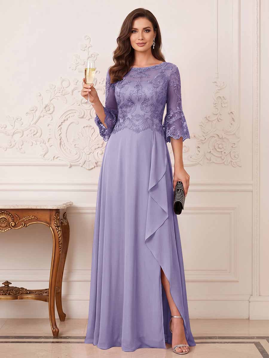 Maristella Faye Lilac front view mother of the bride dress