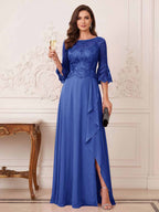 Maristella Faye Royal Blue back view mother of the bride dress