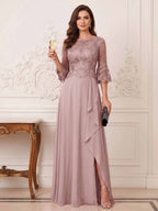 Maristella Faye Mauve front view mother of the bride dress