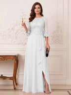 Maristella Faye Ivory back view mother of the bride dress