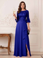 Maristella Faye Royal Blue side view mother of the bride dress