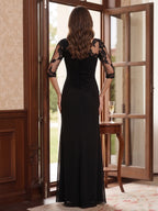 Marielle Mae Black back view mother of the bride dress
