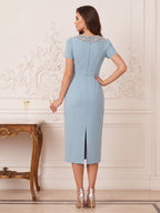 Wanda Mae Sky Blue back view mother of the bride dress