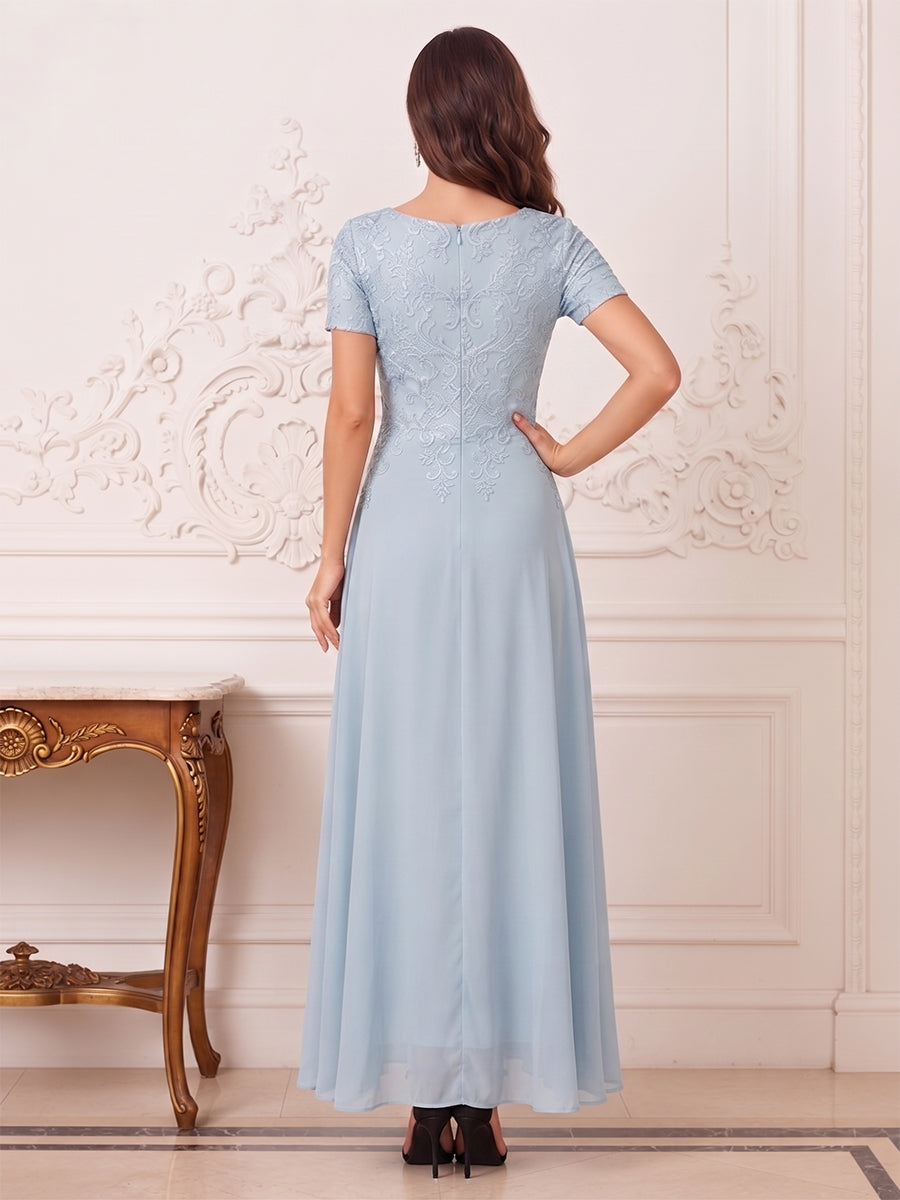 Dora June Sky Blue back view mother of the bride dress