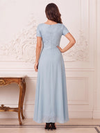 Dora June Sky Blue back view mother of the bride dress