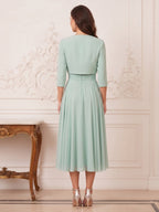 Iona Elise Sage Green back view mother of the bride dress
