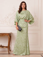 Lena Claire Sage Green front view mother of the bride dress