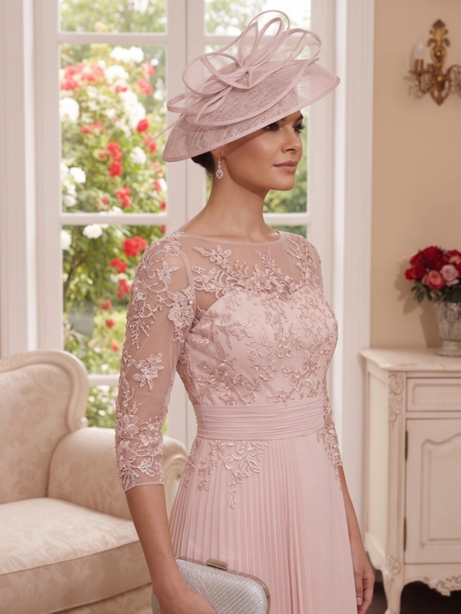 Pearl Rose Blush side view mother of the bride dress