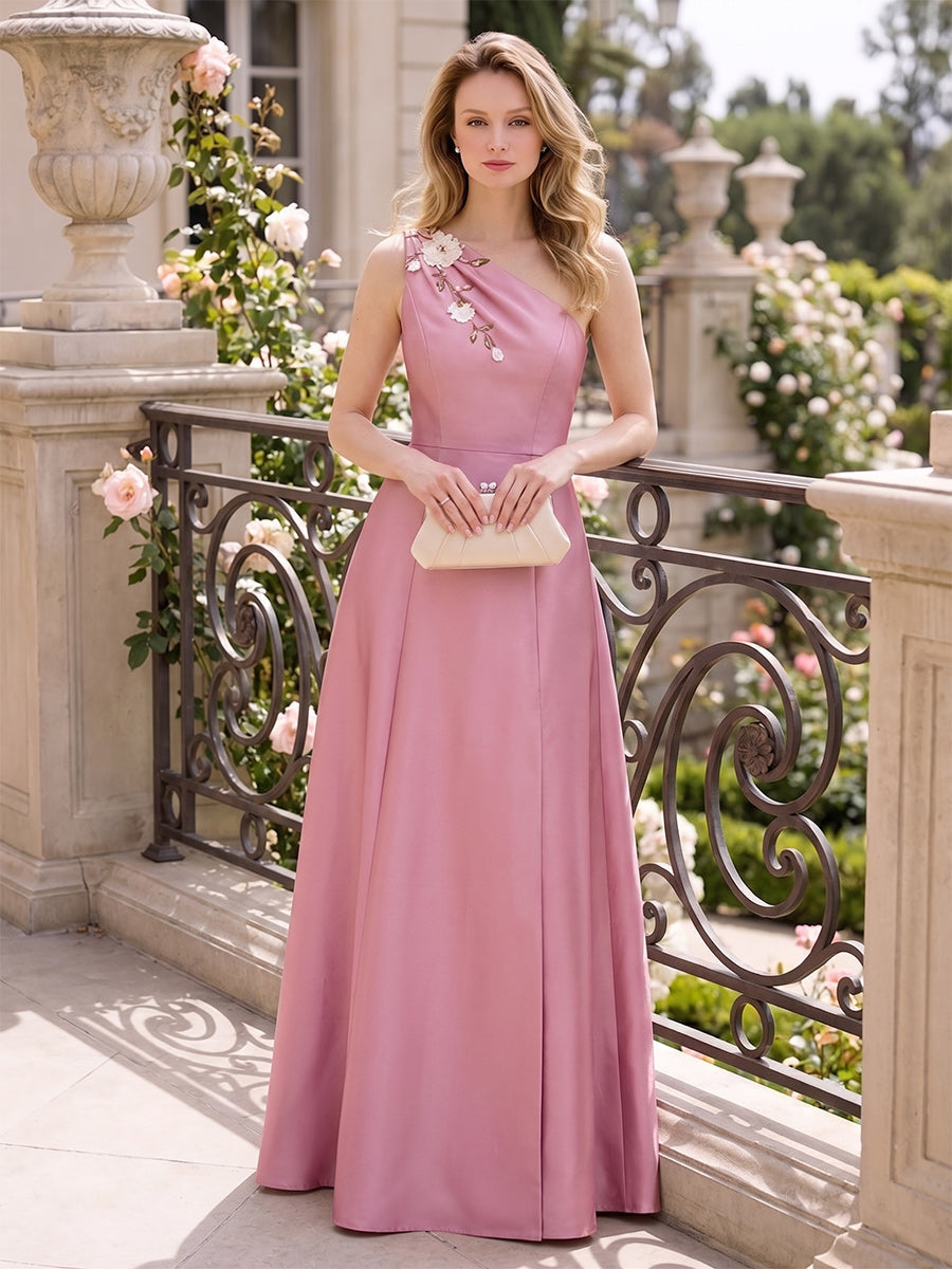 Yvette June Rose Pink front view mother of the bride dress