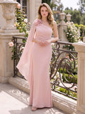 Rosalyn Rose Pearl Pink front view mother of the bride dress