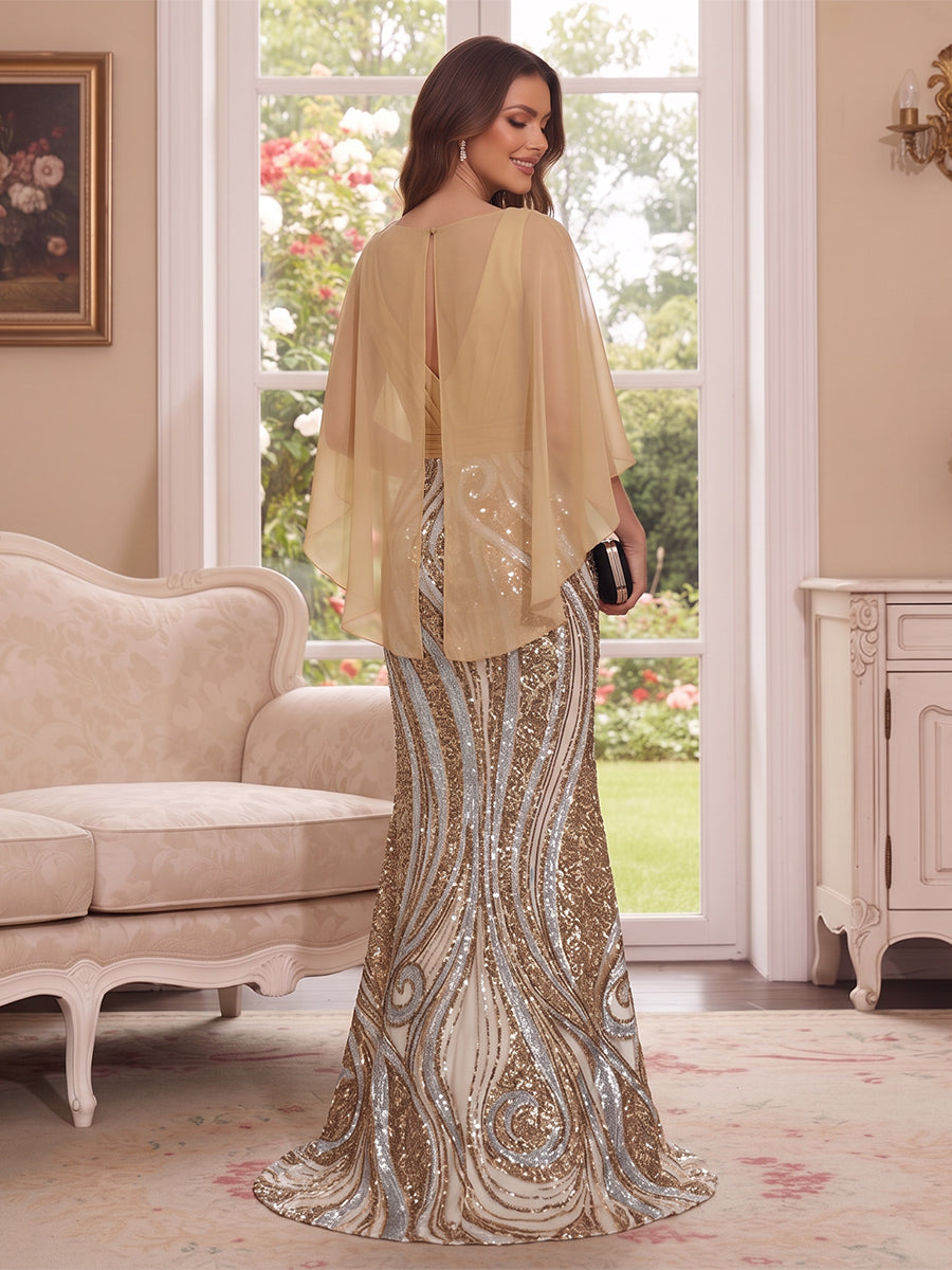 Nerine Celeste Champagne back view mother of the bride dress