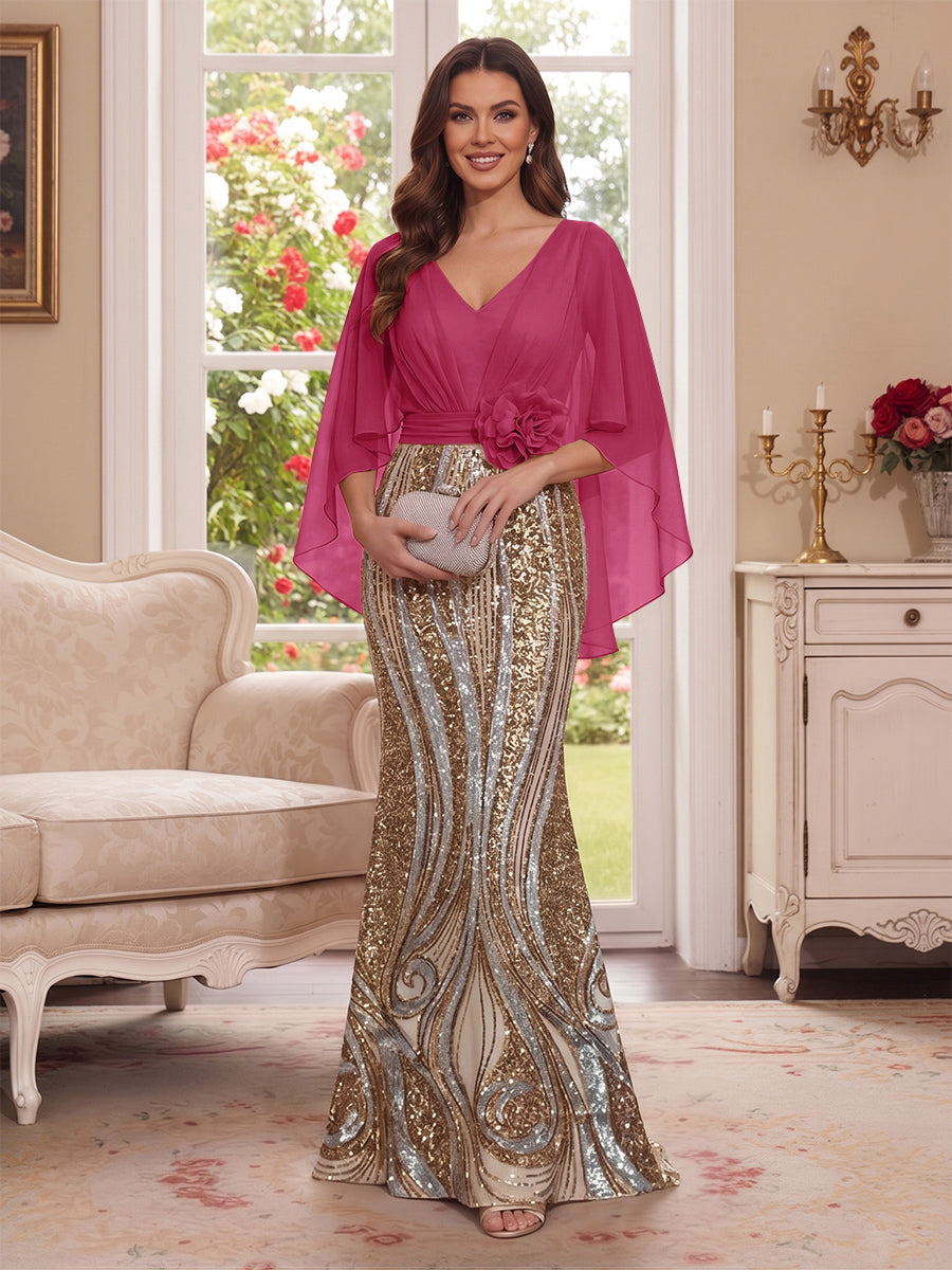 Nerine Celeste Fuchsia front view mother of the bride dress