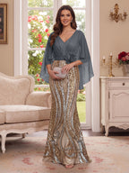 Nerine Celeste Grey front view mother of the bride dress