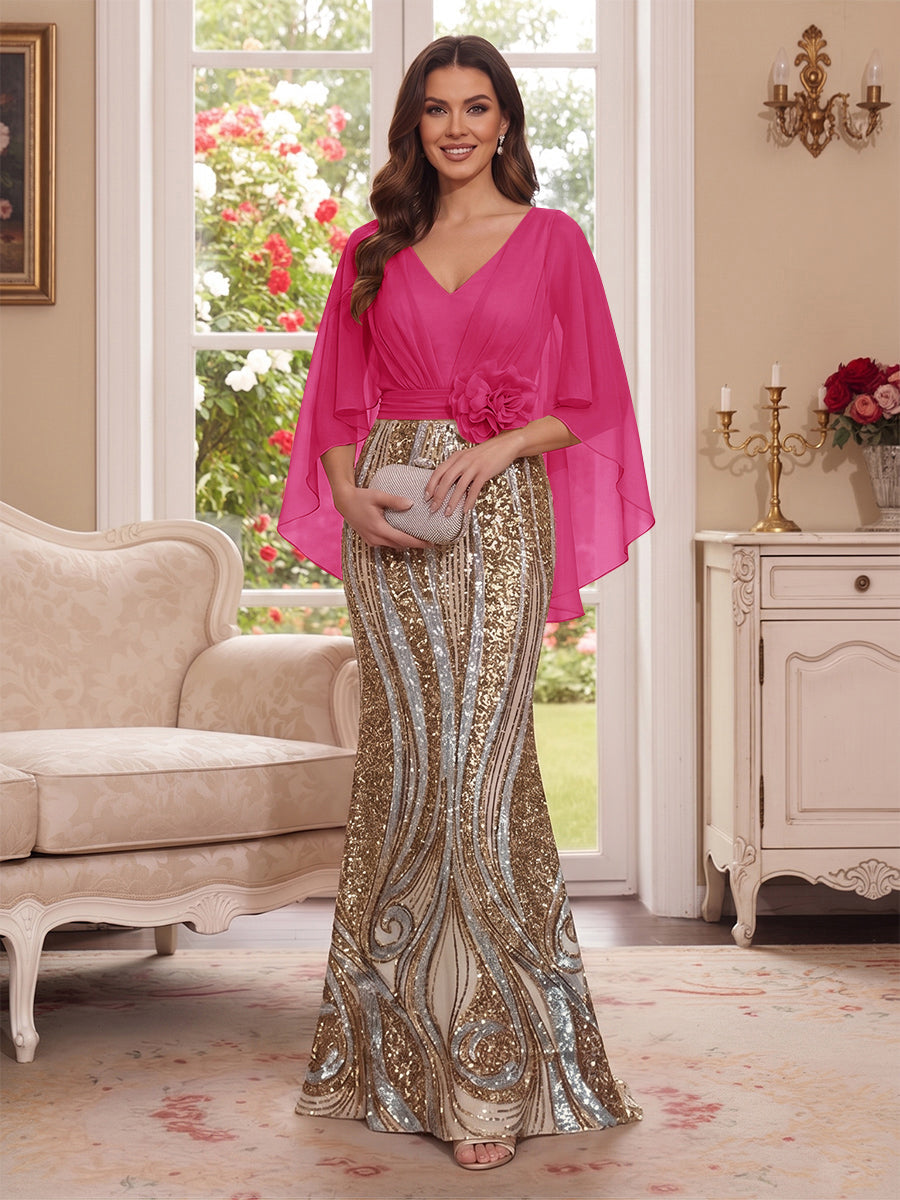 Nerine Celeste Hot Pink front view mother of the bride dress