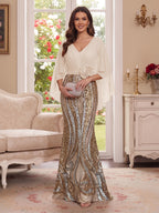 Nerine Celeste Champagne fabric detail mother of the bride dress
