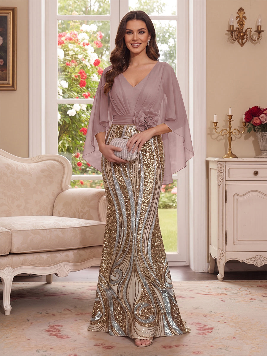 Nerine Celeste Mauve front view mother of the bride dress