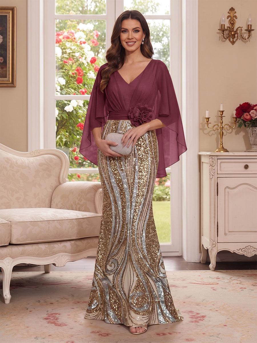 Nerine Celeste Plum front view mother of the bride dress