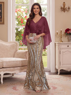 Nerine Celeste Plum front view mother of the bride dress