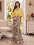 Nerine Celeste Gold back view mother of the bride dress