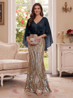 Nerine Celeste Navy Blue front view mother of the bride dress