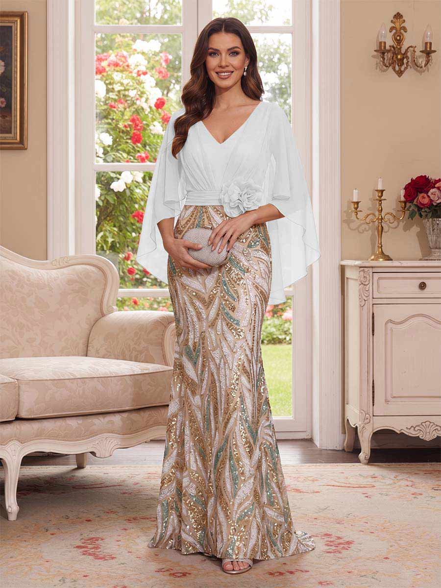 Nerine Celeste Ivory back view mother of the bride dress