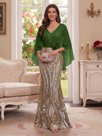 Nerine Celeste Olive Green front view mother of the bride dress