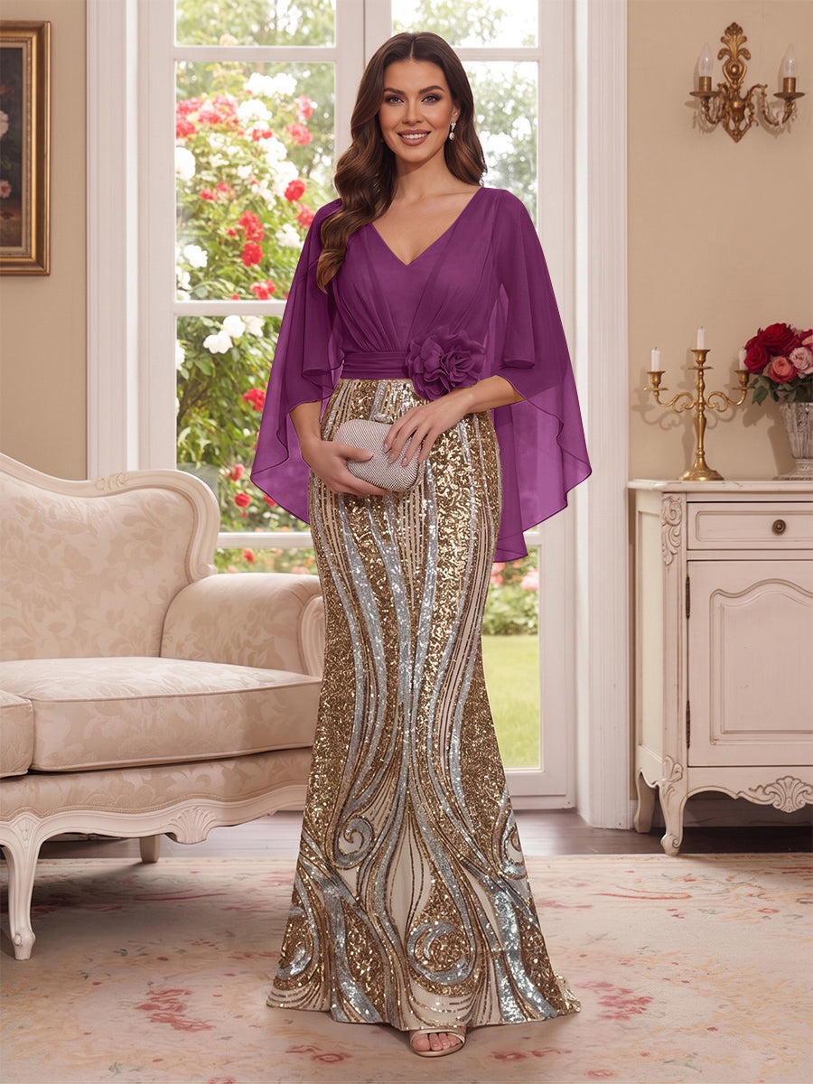 Nerine Celeste Orchid front view mother of the bride dress