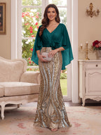 Nerine Celeste Peacock front view mother of the bride dress