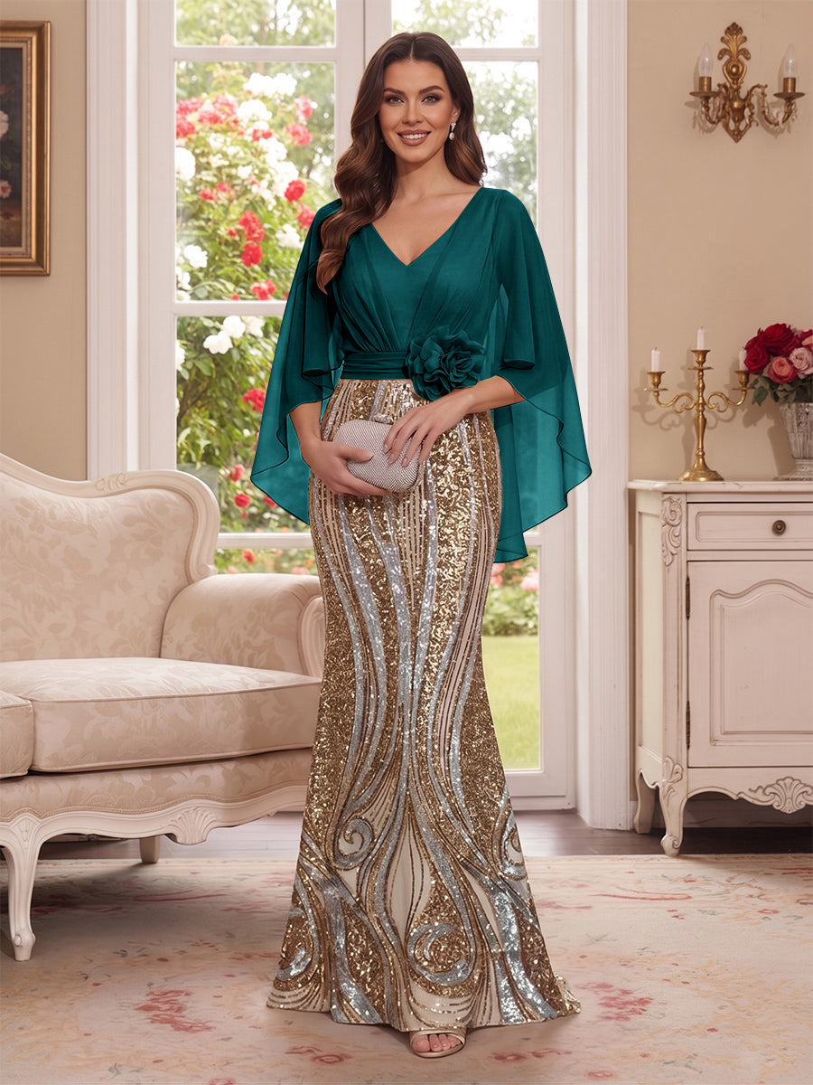 Nerine Celeste Peacock front view mother of the bride dress
