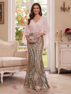 Nerine Celeste Pearl Pink back view mother of the bride dress