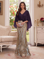 Nerine Celeste Plum back view mother of the bride dress