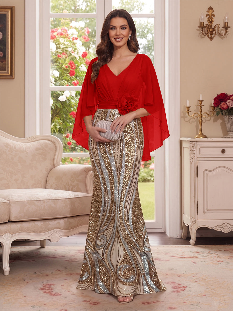 Nerine Celeste Red front view mother of the bride dress